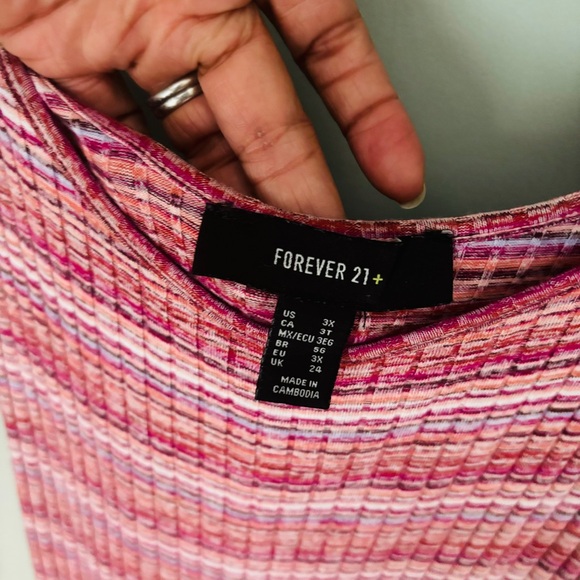 Forever 21+ Multicolored Ribbed Mini Tank Dress Size 3X - Picture 5 of 5